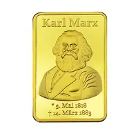 FS-קרפט מזכרות את אדם גדול גרמנית קרל מרקס מצופה בר מטילי זהב טהור 24k