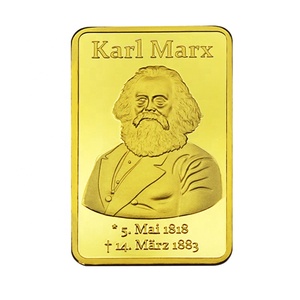 FS-Craft Souvenir le Grand Homme Allemand Karl Marx Plaqué Or Lingot d'Or Pur 24k - Product Image 1