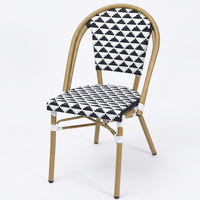 Ensemble de table et chaises de salle à manger en aluminium de style français pour hôtel, restaurant, café, pâtisserie