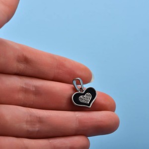 Pendentifs Cœur Mignons en Acier Inoxydable pour Colliers DIY Femme Homme, Breloques Chaîne Couleur Argent, Accessoires Bijoux Métalliques - Product Image 3