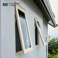 Ventanas de Madera Maciza con Toldo, Abatibles, Resistentes a la Lluvia, con Ventilación, Doble Acristalamiento, Resistentes a la Intemperie, con Aleros Inclinables, Personalizadas