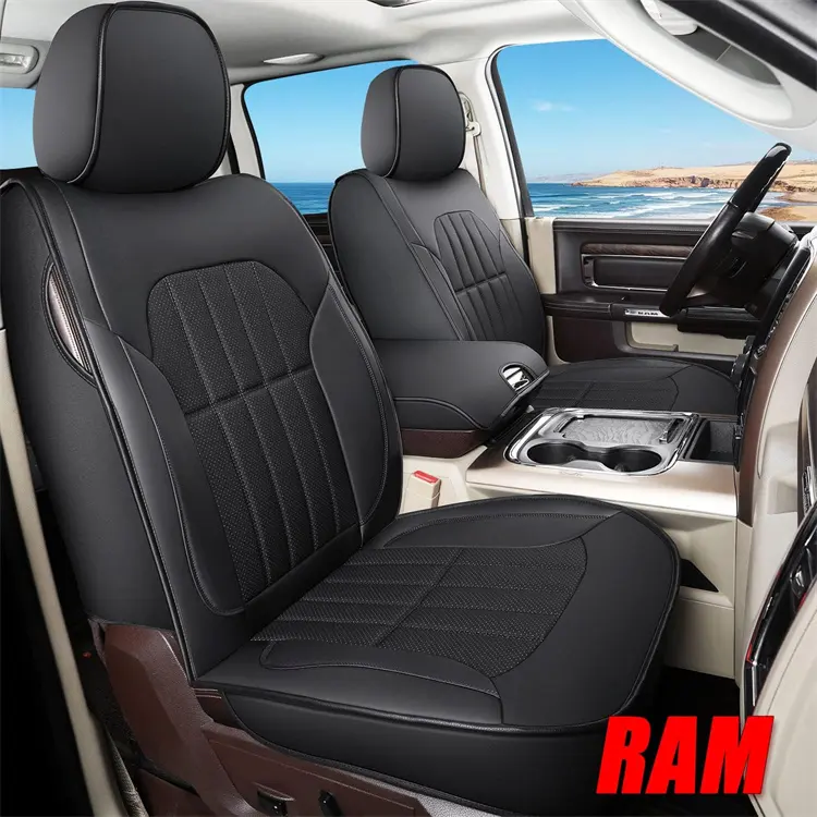 Waterproof PU Leather Custom Car Seat Covers Full Set Universal Luxury Car Seat Cushions For RAM