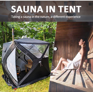 Tienda de Sauna aislada Hexagonal portátil para exteriores Refugio térmico de pesca en hielo emergente para acampar móvil - Product Image 2