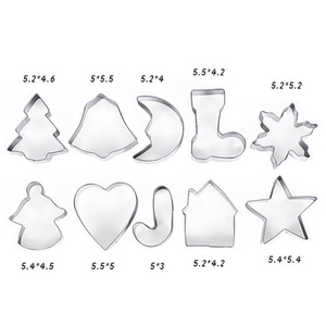 Stainless steel Christmas cake and cookie molds, <b>baking</b> children's cookie shapes, 6-piece and 10-piece chocolate tools <b>set</b> - Product Image 4