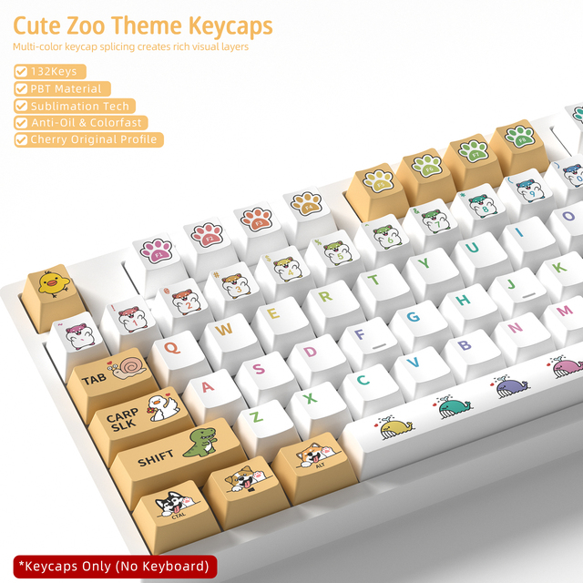 Durable Double Shot PBT Keycaps Set for Mechanical Keyboards with Clear Legends and Vibrant Colors