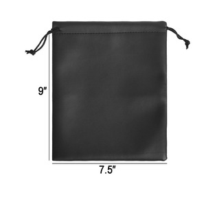 Pochette à bijoux en cuir PU de couleur avec logo personnalisé Sac cadeau Pochettes de rangement pour bijoux Masque pour les yeux Sac à cordon en cuir PU avec clé - Product Image 2