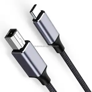 Kabel Printer Data tipe C, Kabel Printer Data USB C ke USB B, Kabel Printer pria ke B, 0.5M 1M 2M 3M Tipe C 2.0