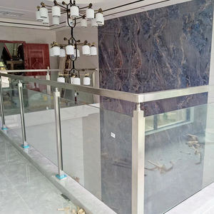FSJRS Matériel <span class=keywords><strong>de</strong></span> main courante en métal moderne avec garde-corps en verre trempé Balustrade en acier inoxydable pour balcon villa et escaliers - Product Image 2