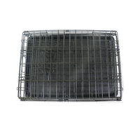Niche Double porte écologique pour chien, niche pliable en fil métallique, avec plateau