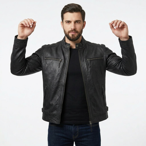 Chaqueta de Cuero Genuino Premium para Hombre, Estilo Clásico Vintage, Ropa de Abrigo de Moda para Otoño e Invierno, Chaquetas de Cuero Genuino de Alta Calidad - Product Image 2
