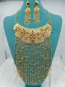 Colar com pingente de noiva dubai, joia banhada a ouro 18K 24K, moda personalizada para mulheres