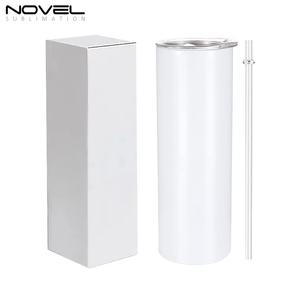 Popular Sublimation 20oz Skinny Tumbler DIY <b>Blank</b> Stainless Steel <b>Water</b> <b>Bottle</b> With Straw - Product Image 5