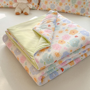 Cooling Ice Silk <b>Quilt</b> Summer 2026 <b>Single</b> Size Printed Home Use Polyester Cotton Bamboo Fiber Reactive Dyeing - Product Image 2