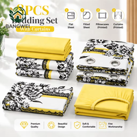Ensemble de literie de luxe en gros 8 pièces pour lit King Size avec rideaux, parures de draps douces et résistantes 8 pièces pour un sommeil confortable