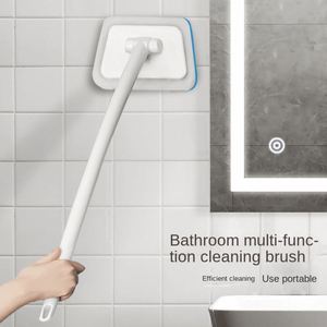 <b>Long</b>-<b>Handle</b> Multifunctional Household Bathroom Cleaning <b>Brush</b> Plastic Wall Window Glass Sponge Replaceable Head for Toilet Use - Product Image 1