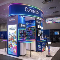 Stand modulaire 30x30 pour salon professionnel avec affichage LED SEG et espace de rangement rétroéclairé pour IAAPA Expo 2026 Orlando