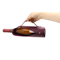 Sac de transport en cuir PU pour bouteille de vin unique, vente en gros YY Factory, pochette portable pour vin rouge, emballage cadeau