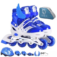 Patins à roulettes à quatre roues réglables pour enfants, avec lumières clignotantes, pour garçons et filles