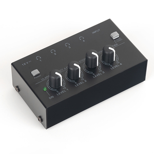 Amplificateur stéréo <span class=keywords><strong>4</strong></span> <span class=keywords><strong>canaux</strong></span> en métal HA400plus Hi-Fi à faible bruit pour casques, idéal pour KTV, mixeurs audio et enregistrements - Product Image 1