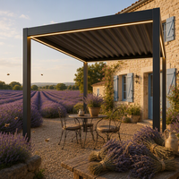 Pergola à lames orientables en aluminium robuste, toit électrique, auvent motorisé étanche, gazebo moderne pour extérieur, jardin, restaurant, balcon