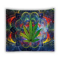 Tapisserie murale en feuille de mandala et de feuille d'érable, impression 3D personnalisée avec logo, pour la maison et la chambre à coucher