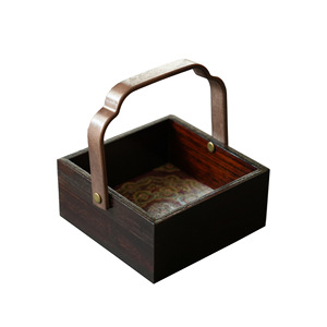 Boîte de rangement rectangulaire à imprimé rétro d'inspiration zen, 1-3L, accessoire pour cérémonie du thé, organisateur décoratif - Product Image 5