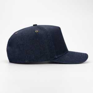 Casquette de baseball TCAP en denim personnalisé de Chine, 5 panneaux, visière incurvée, patch en caoutchouc, œillet métallique - Product Image 4