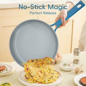 Poêle à frire antiadhésive profonde, poêle en alliage d'aluminium moulé sous pression avec couvercle - Product Image 6