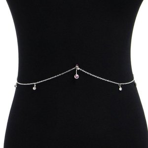 Seksi Rhinestone göbek Piercing <span class=keywords><strong>Dangle</strong></span> <span class=keywords><strong>Belly</strong></span> Button yüzükler bel zinciri Bikini kristal kalp yüzük vücut zincirleri göbek Piercing