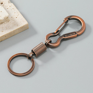 Vintage Primavera Anti-caída Cierre de llave Bobina de metal Hebilla de resorte Cintura Metal Llaveros Ganchos regalo - Product Image 4