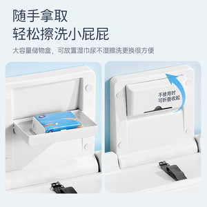 Interhansa Baby Changing Table Foldable Wall Mounted With Storage For Diapers And Wipes - Product Image 1