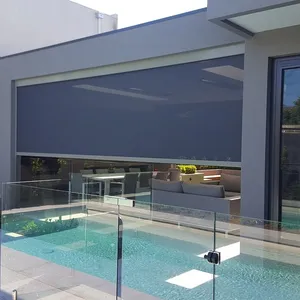 Villa Pergola Motorisierte wasserdichte Außen vorhang Externe Zip Screen Rollo