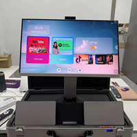 Système de divertissement portable avec écran de télévision intelligent de 27 pouces, haut-parleur et étui de transport pour karaoké