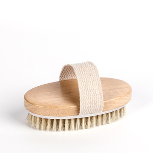 Brosse corporelle sèche en poils <span class=keywords><strong>de</strong></span> sanglier naturels, masseur anti-cellulite en bois, exfoliant <span class=keywords><strong>de</strong></span> <span class=keywords><strong>bain</strong></span> avec sangle en <span class=keywords><strong>toile</strong></span> pour l'exfoliation <span class=keywords><strong>de</strong></span> la peau - Product Image 2
