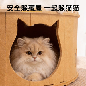 Juguete para gatos, túnel de fieltro, rascador para gatos, cama para gatos, juego y descanso todo en uno, cama para gatos, adecuada para todas las estaciones, resistente al desgaste. - Product Image 5