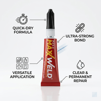 Adhésif cyanoacrylate personnalisable en lot de 12 pièces pour une liaison sécurisée d'une grande variété de matériaux