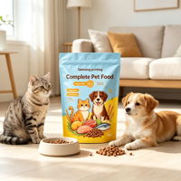 Sachet Doypack en aluminium BOPP imprimé numériquement avec logo personnalisé, refermable et réutilisable, idéal pour l'emballage d'aliments pour animaux de compagnie (chiens et chats)