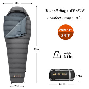 Sacs de couchage en duvet imperméables légers pour adultes, universels, pour le camping en plein air, les voyages, par temps froid, pour l'hiver - Product Image 2