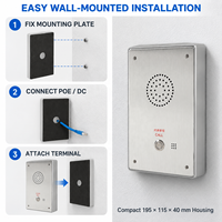 Interphone d'urgence SIP IP mural en alliage d'aluminium CE FCC à bouton unique PoE DC pour bureau de sécurité et sécurité publique