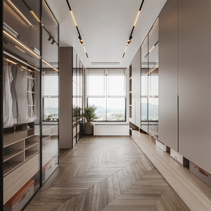 Ensemble de garde-robe personnalisé de plain-pied de mur complet extensible moderne <span class=keywords><strong>professionnel</strong></span> en bois pour la chambre et le salon - Product Image 4