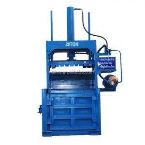 the compression packing of the cotton Vertical semi-automatic 50T/20T hydraulic baler, baling into bundles