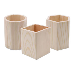 לוגו מותאם אישית הדפסה עגולה משרד עץ אופנה עיצוב יפה מחזיקי עיפרון שולחן אביזרים משרד בעל עט - Product Image 3