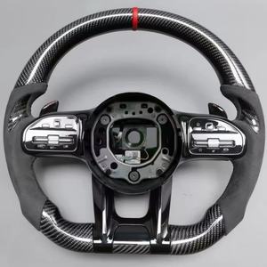 Volant en fibre de carbone noir mat pour <span class=keywords><strong>mercedes</strong></span>-benz <span class=keywords><strong>AMG</strong></span> W204 W205 CLA C217 W211 W212 W221 W222 S63 C63 GLA45 C43 SLC - Product Image 1