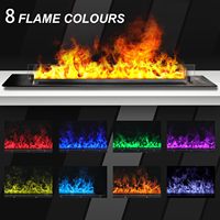 Insert de cheminée à vapeur d'eau Kalsubo, flamme réaliste 3D, contrôle par application à distance, luminosité de la flamme réglable, chauffage de 500 à 999 pieds carrés