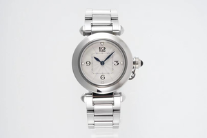 Fashionable Automatic Mechanical Watch Engraved Silver <b>White</b> Dial Stainless Steel Chain Strap Sapphire Crystal Glass <b>Mirror</b> - Product Image 1