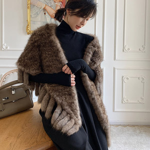Il Segreto della Pelliccia: Mantella in Visone di Alta Qualità per Donna, <span class=keywords><strong>Sciarpa</strong></span> Invernale Stile Coreano con Nappe, 170cm, Design Elegante - Product Image 1