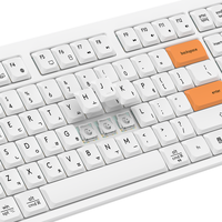 Clavier de bureau 104 touches pleine grandeur 2.4G BT sans fil filaire 3 modes commutateur à ciseaux clavier d'ordinateur Super mince avec écran LED