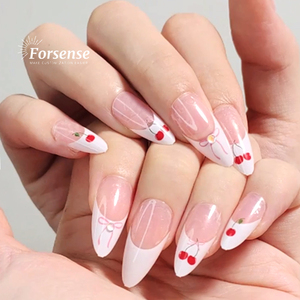 Primavera corta <span class=keywords><strong>almendra</strong></span> ABS prensa en las <span class=keywords><strong>uñas</strong></span> para niñas 3D arco lindo cerezas <span class=keywords><strong>uñas</strong></span> artificiales blanco francés <span class=keywords><strong>Rosa</strong></span> <span class=keywords><strong>uñas</strong></span> diseños Faux ongles - Product Image 2