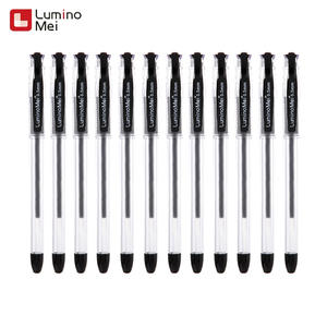 12 पैक सुपर चिकनी लेखन अपारदर्शी काले और नीले जेल पेन 0.5 मिमी सुई बिंदु प्लास्टिक लाल स्याही के साथ - Product Image 1