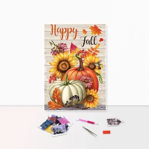 DIY Diamond Painting Art Canvas Autumn Pumpkins Sunflowers ab Drills Diamond Painting